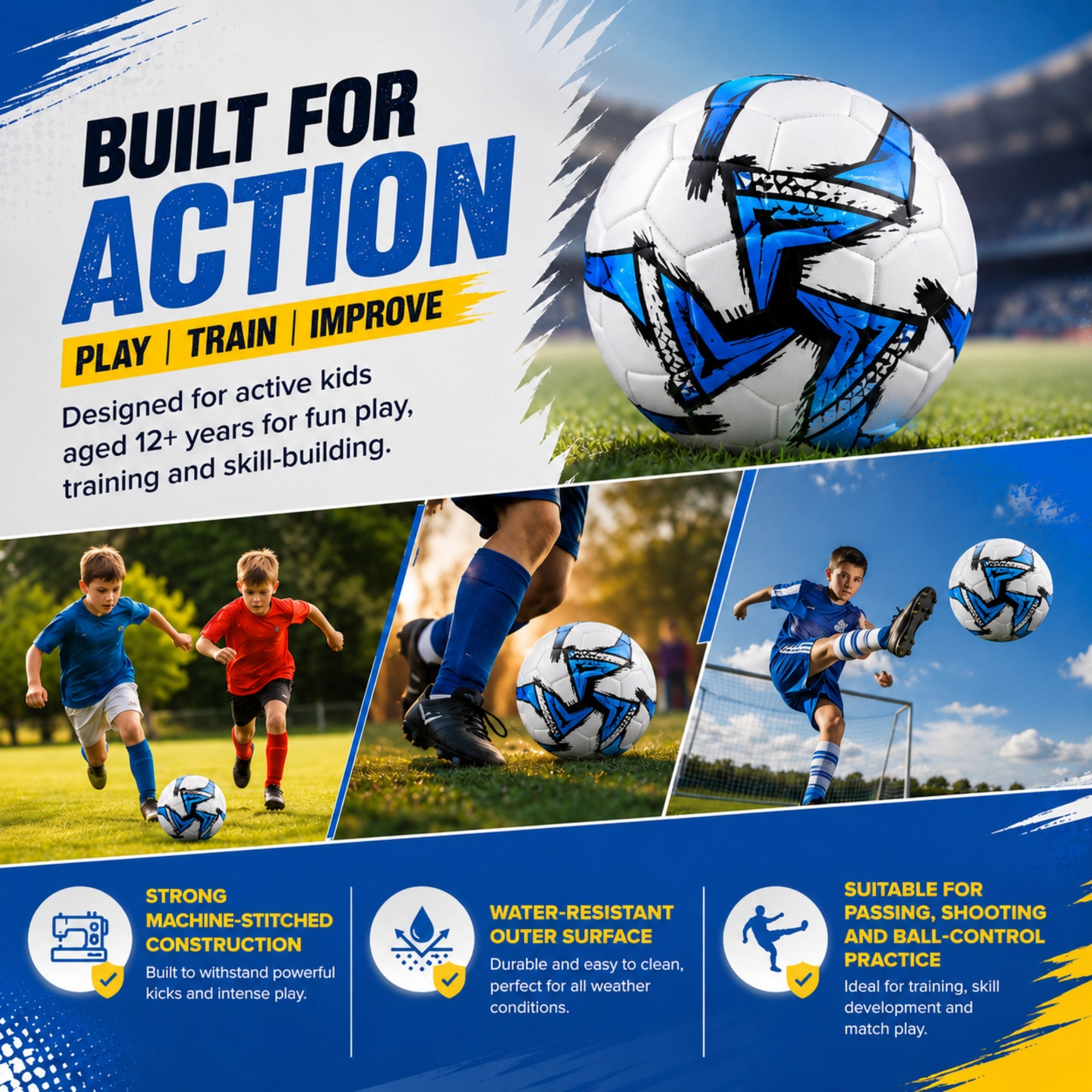 32-Panel Inflatable Football Size 5