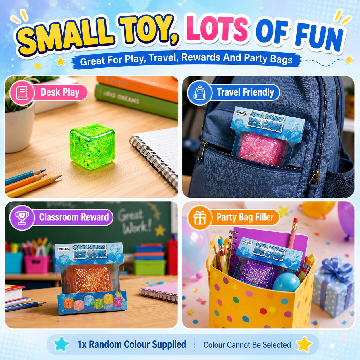 1x Random Squishy Cube Fidget Toy