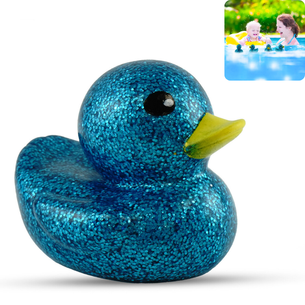 (Big) 9.5cm Glitter Duckies- Aqua