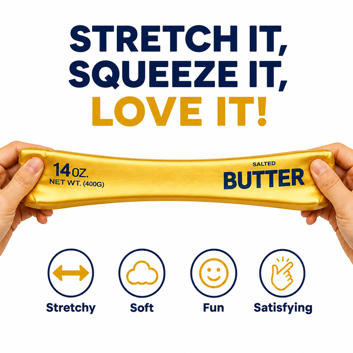 Squishy Butter Stick Slow Rising Sensory Toy - 14oz Rainbow Butter – view 3