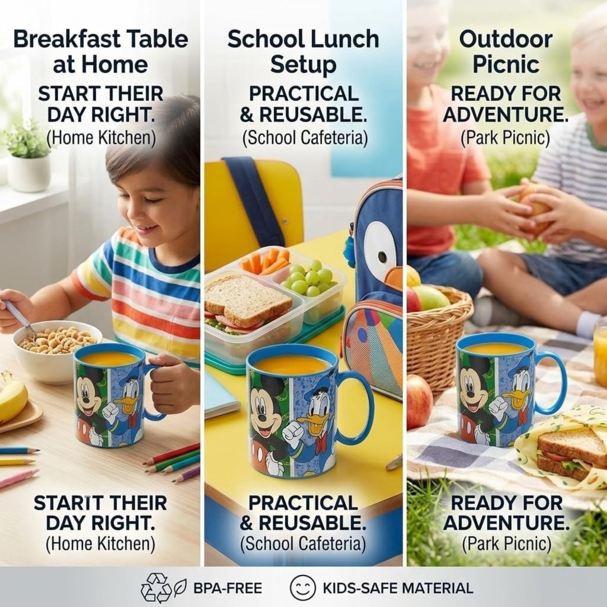 Kids Microwave Mug Reusable Plastic Cup - 390ml
