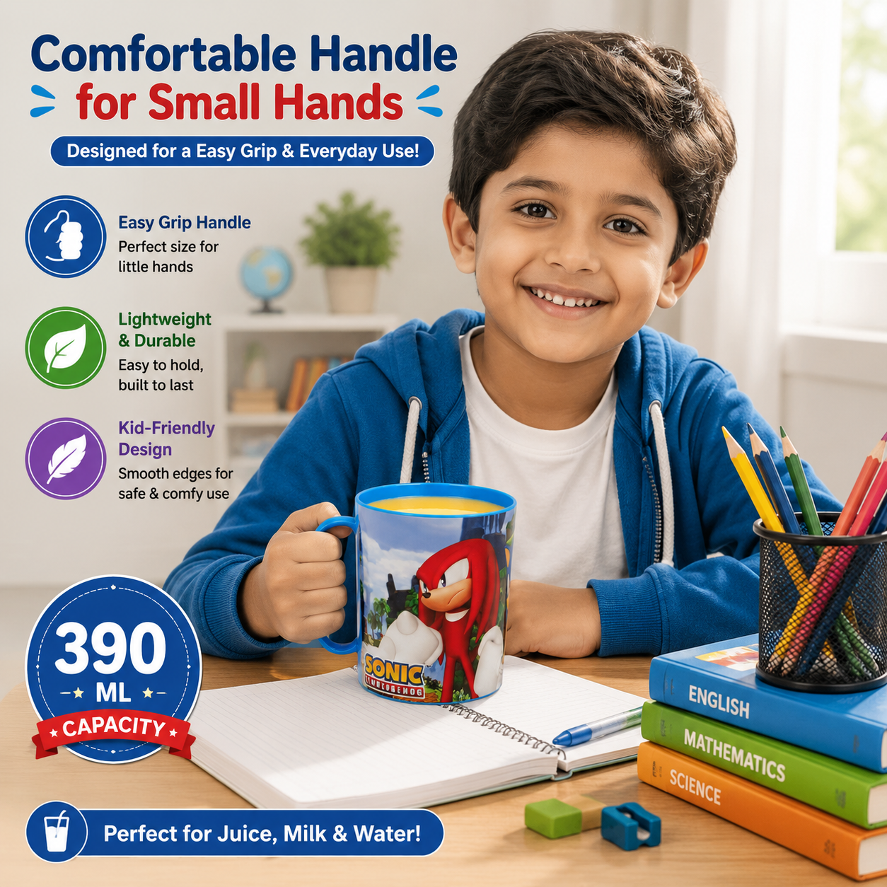 Kids Microwave Mug Reusable Plastic Cup - 390ml