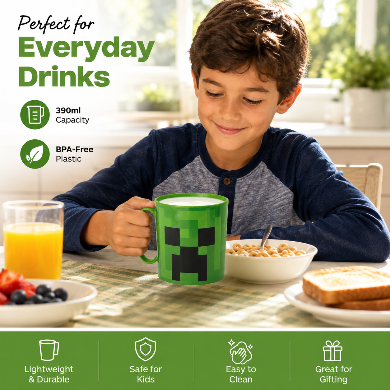 Kids Microwave Mug Reusable Plastic Cup - 390ml