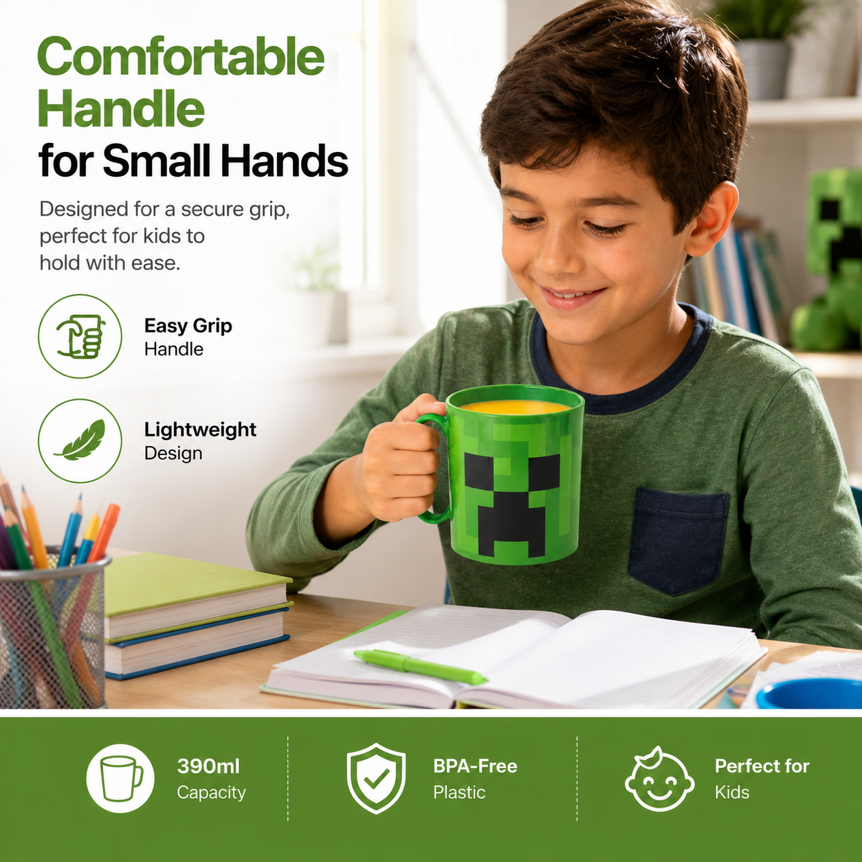 Kids Microwave Mug Reusable Plastic Cup - 390ml