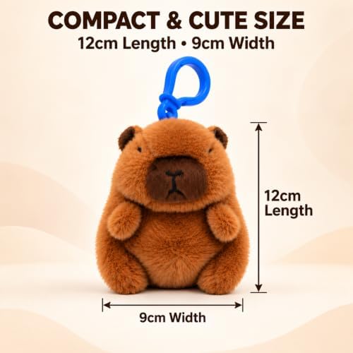 Capybara Plush Keyring, Cute Animal Clip On Keychain