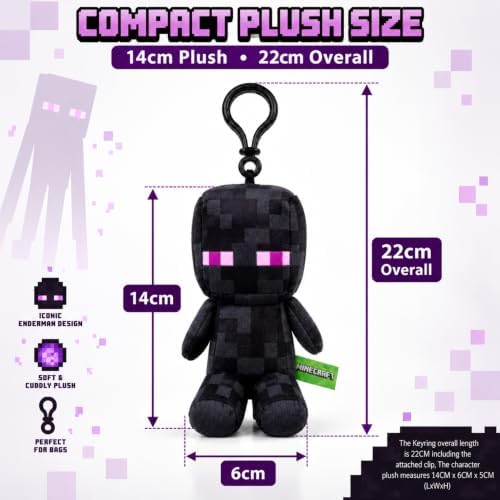 Enderman Kids Licensed 3D Plush Clip On Keyring