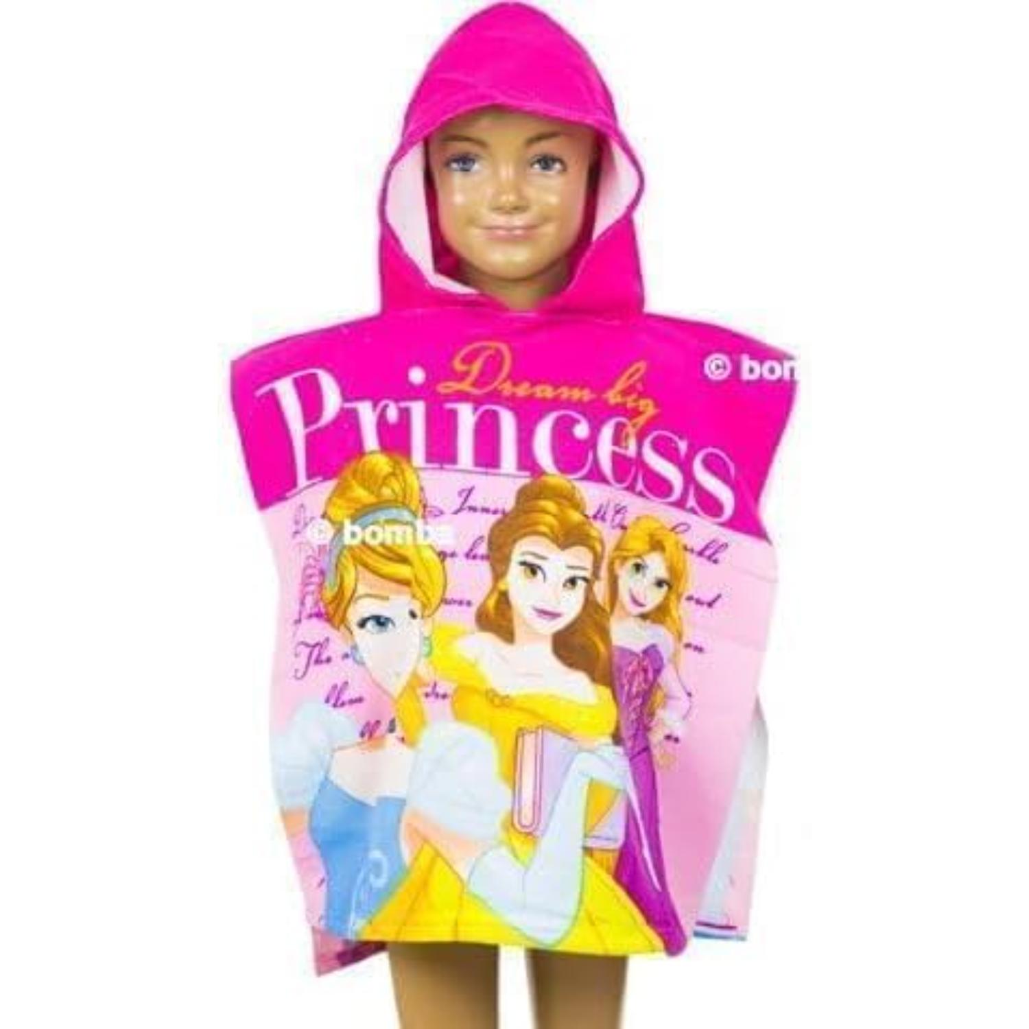 Kids Hooded Towel Poncho Cotton 120cm - Assorted