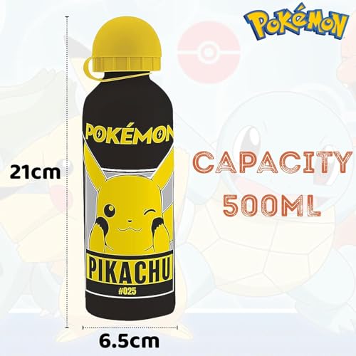 500ml Aluminium Water Bottle-Pokemon Black