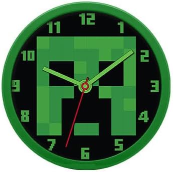 Kids Round Wall Clock 25cm - Minecraft