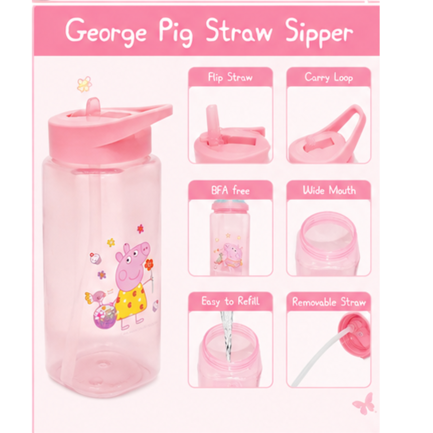 George Pig Drinking Bottle for Kids 420ml