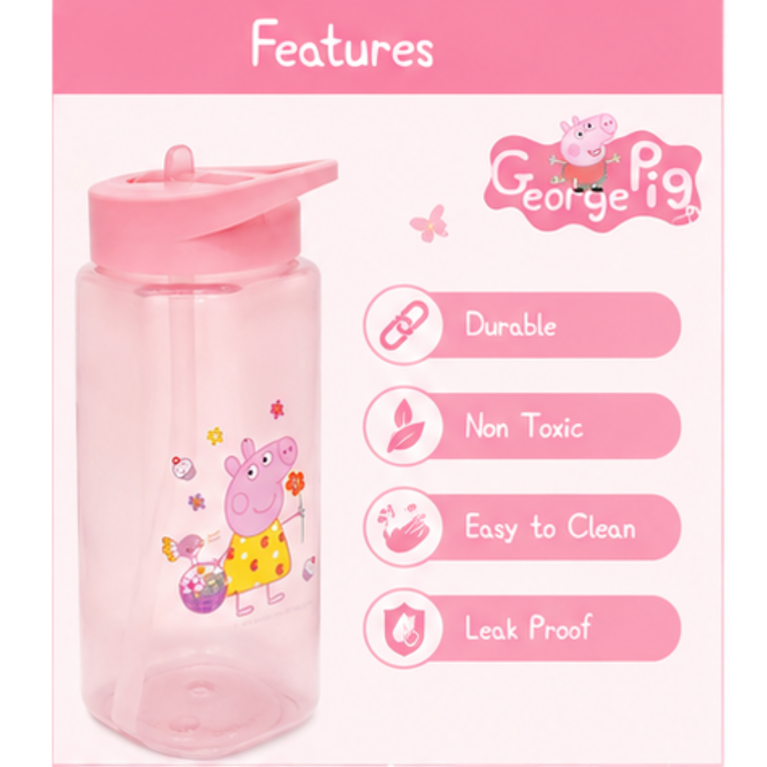 George Pig Drinking Bottle for Kids 420ml