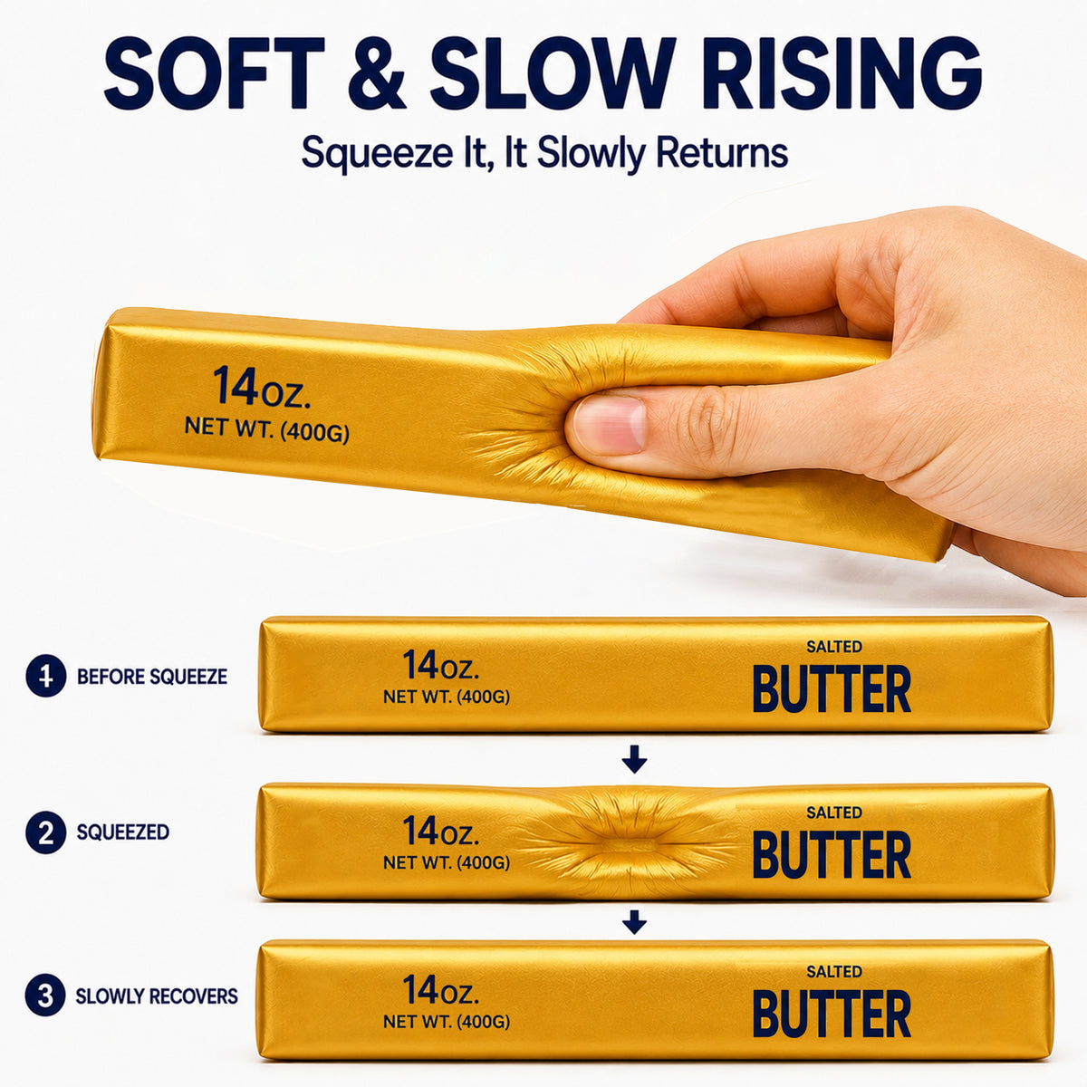 Squishy Butter Stick Slow Rising Sensory Toy - 14oz Rainbow Butter – view 5
