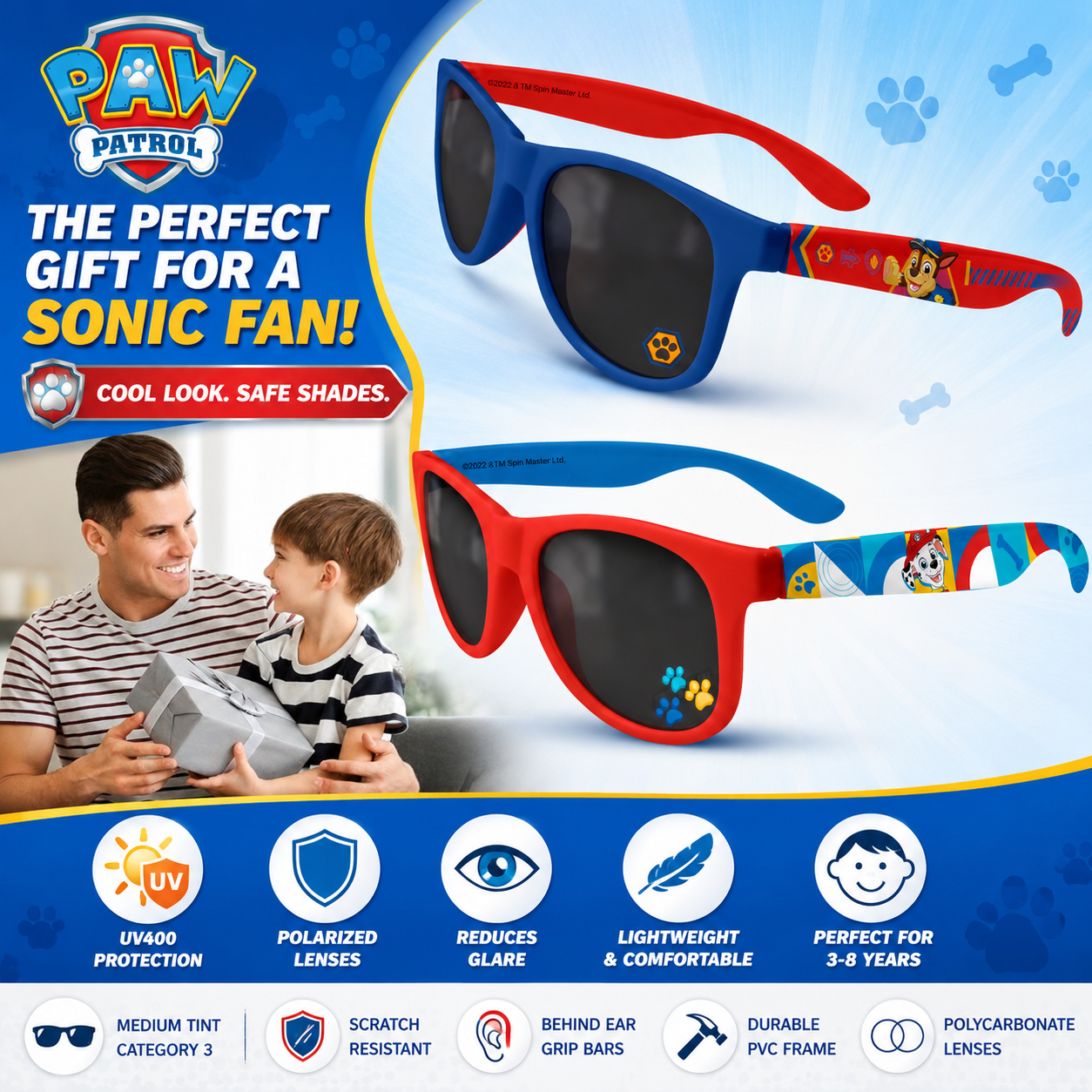 Kids Polarised UV400 Sunglasses Assorted Colours Ages 3-8