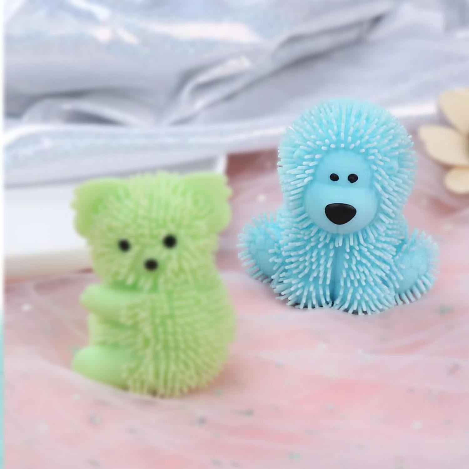 7.5cm Light Up Poochie Poodle Squishy Toys - 4 Pack