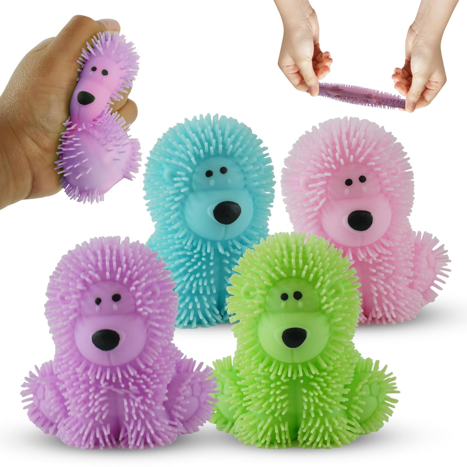 7.5cm Light Up Poochie Poodle Squishy Toys - 4 Pack