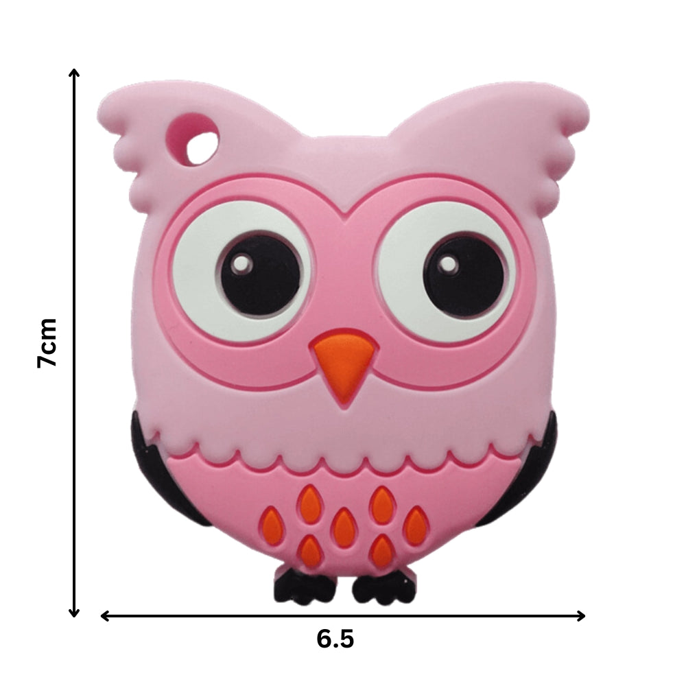 Baby Silicone Teether Pink Owl