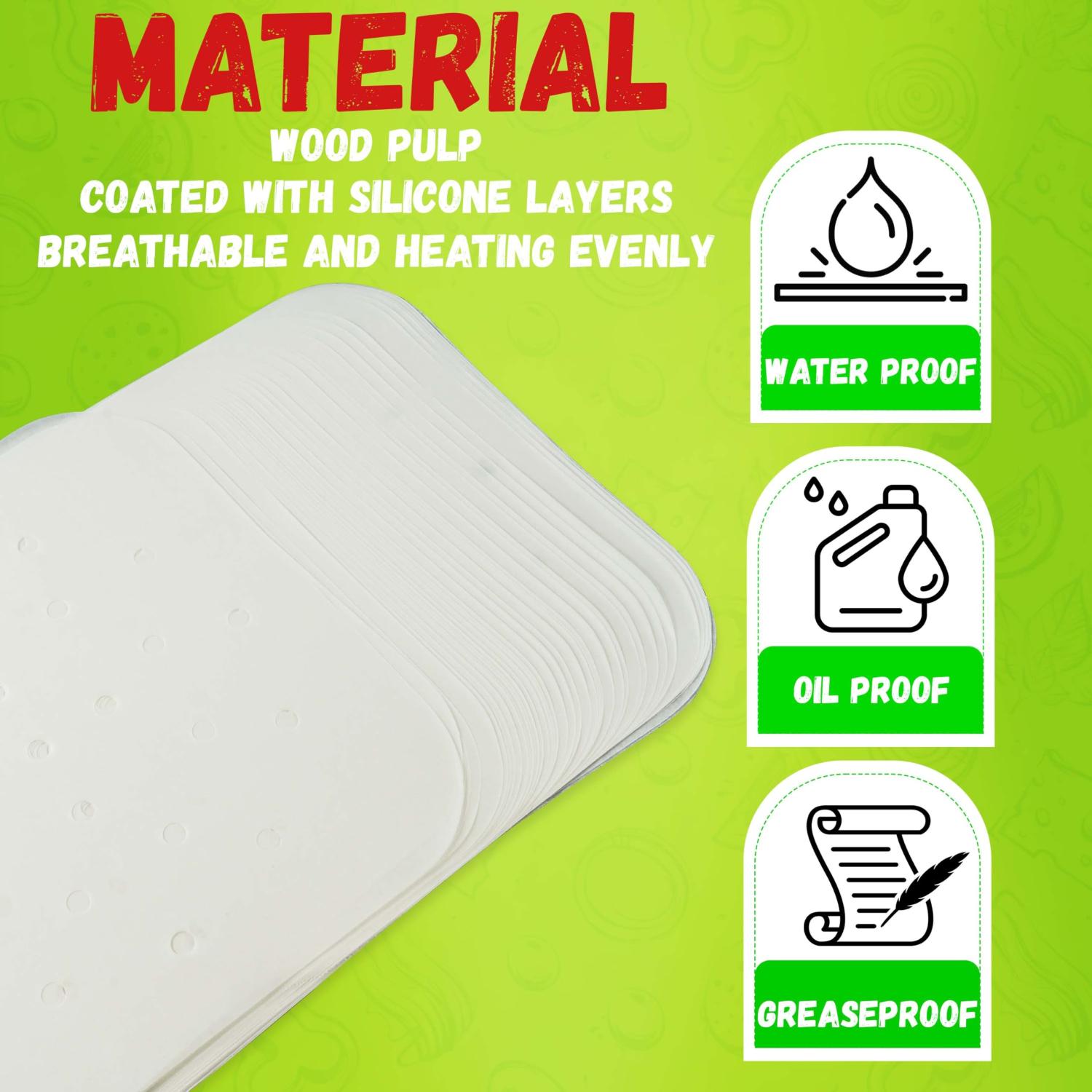 Disposable Air Fryer Liners Non-Stick Perforated Cooking Papers