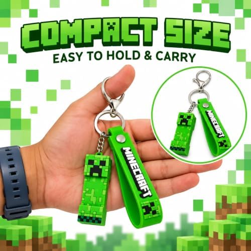 Minecraft 3D Keychain with Wristband 3D Character