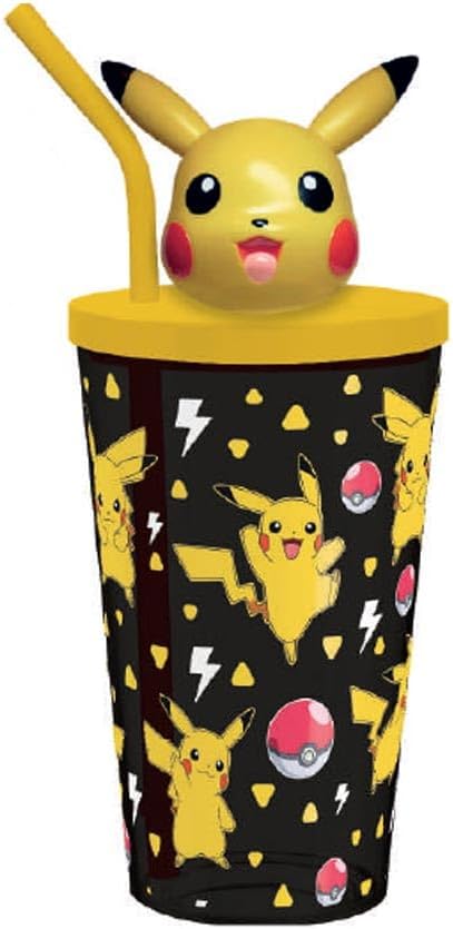Kids 500ml Water Bottle with 3D Topper & Straw