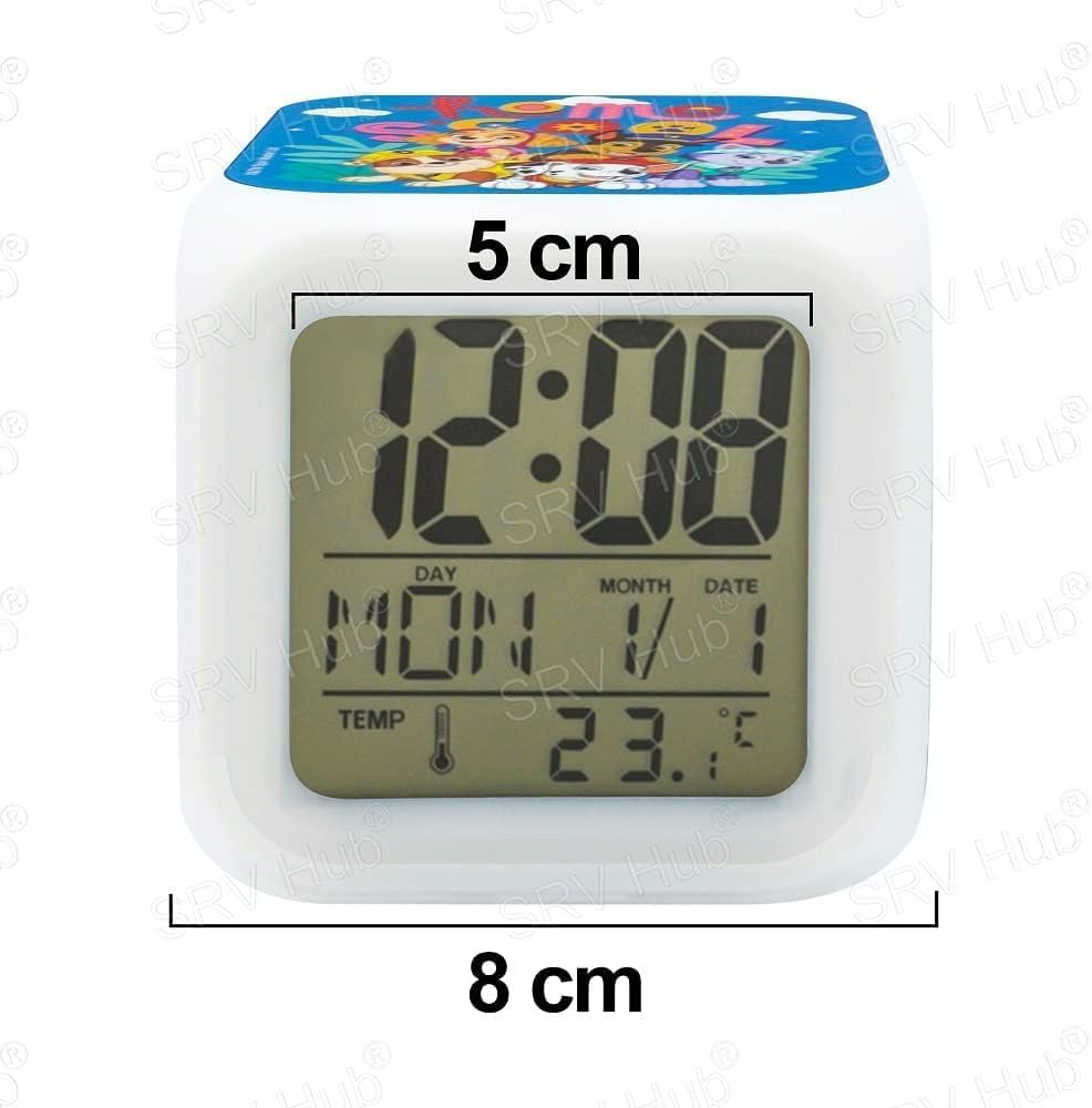 Paw Patrol 8cm Colour Changing Night Light Alarm Clock
