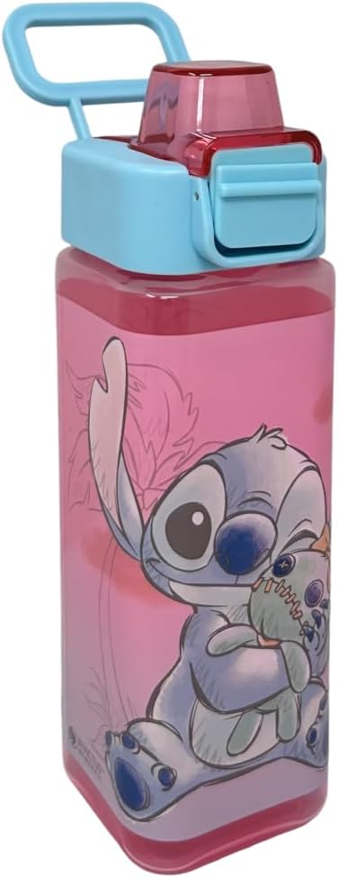 Kids 500ml Square Water Bottle Snap Open Lid