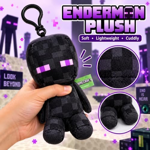 Enderman Kids Licensed 3D Plush Clip On Keyring