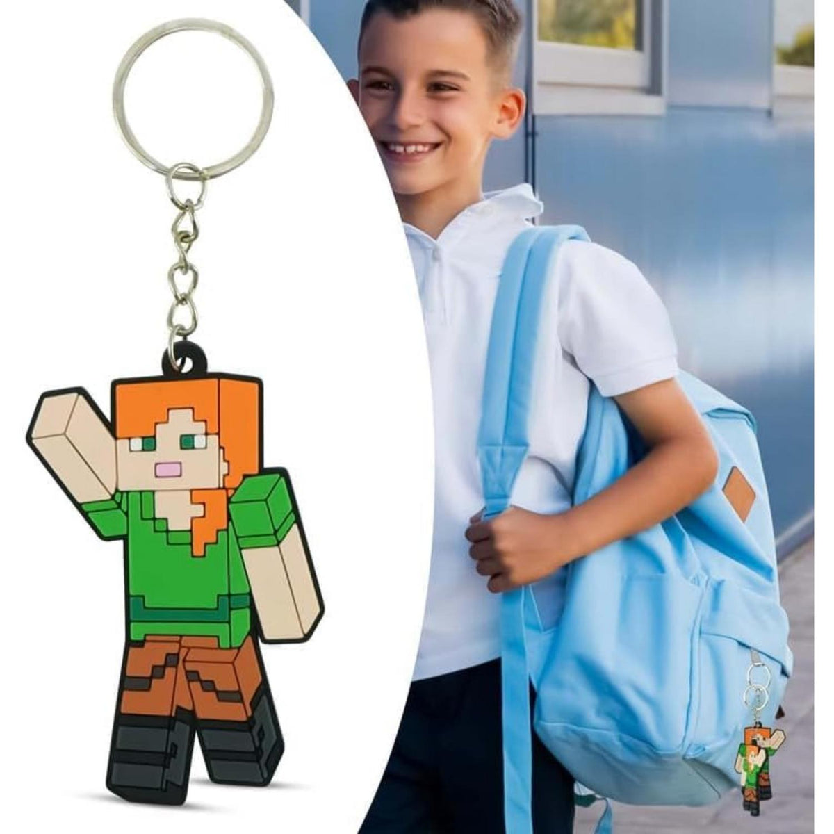 Minecraft Alex Kids Licensed Soft PVC Minecraft Key Chain