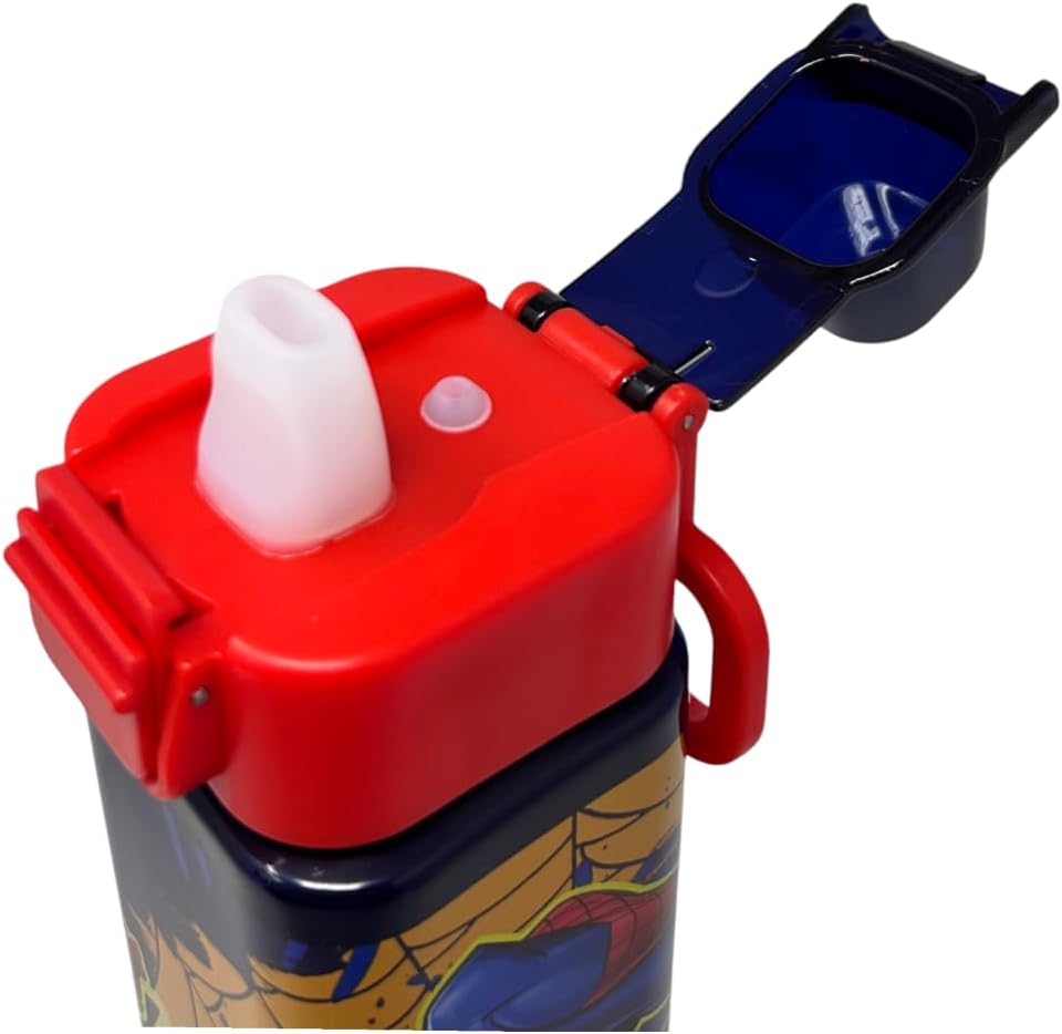 Kids 500ml Square Water Bottle Snap Open Lid