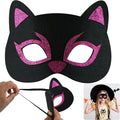 Halloween Black Cat Felt Eye Mask with Adjustable Elastic Band