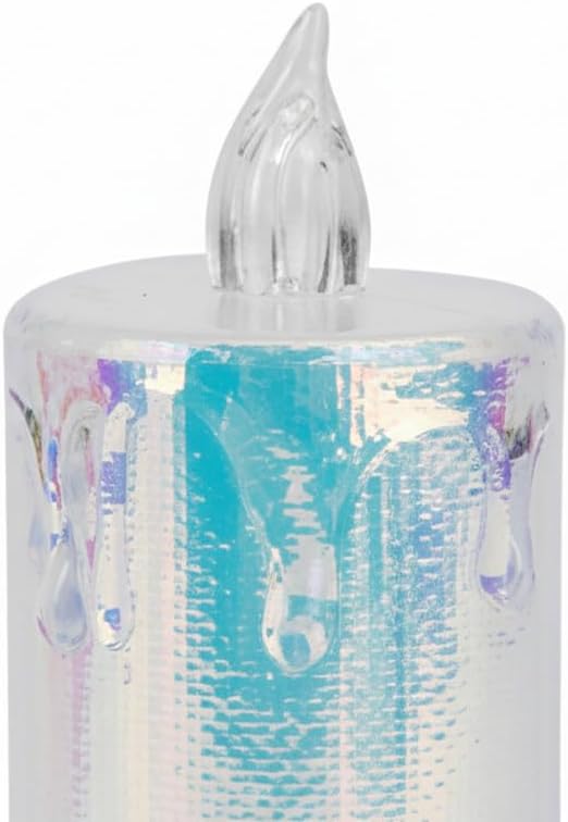 Christmas Iridescent LED Pillar Candle 11cm