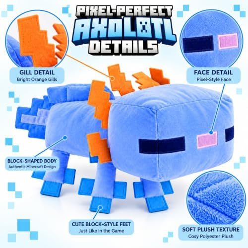 Minecraft Blue Axolotl Licensed Plush Toy