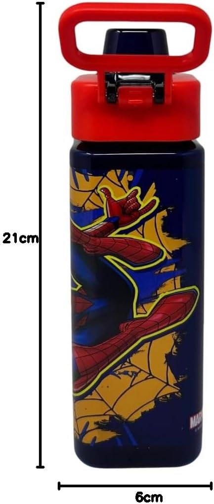 Kids 500ml Square Water Bottle Snap Open Lid