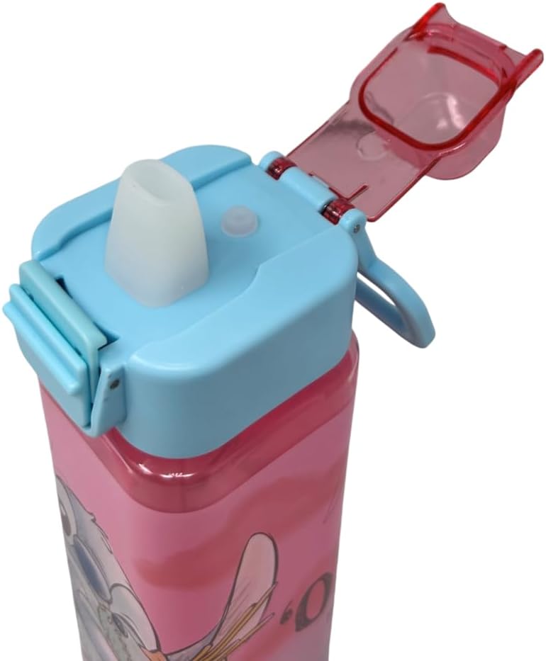 Kids 500ml Square Water Bottle Snap Open Lid