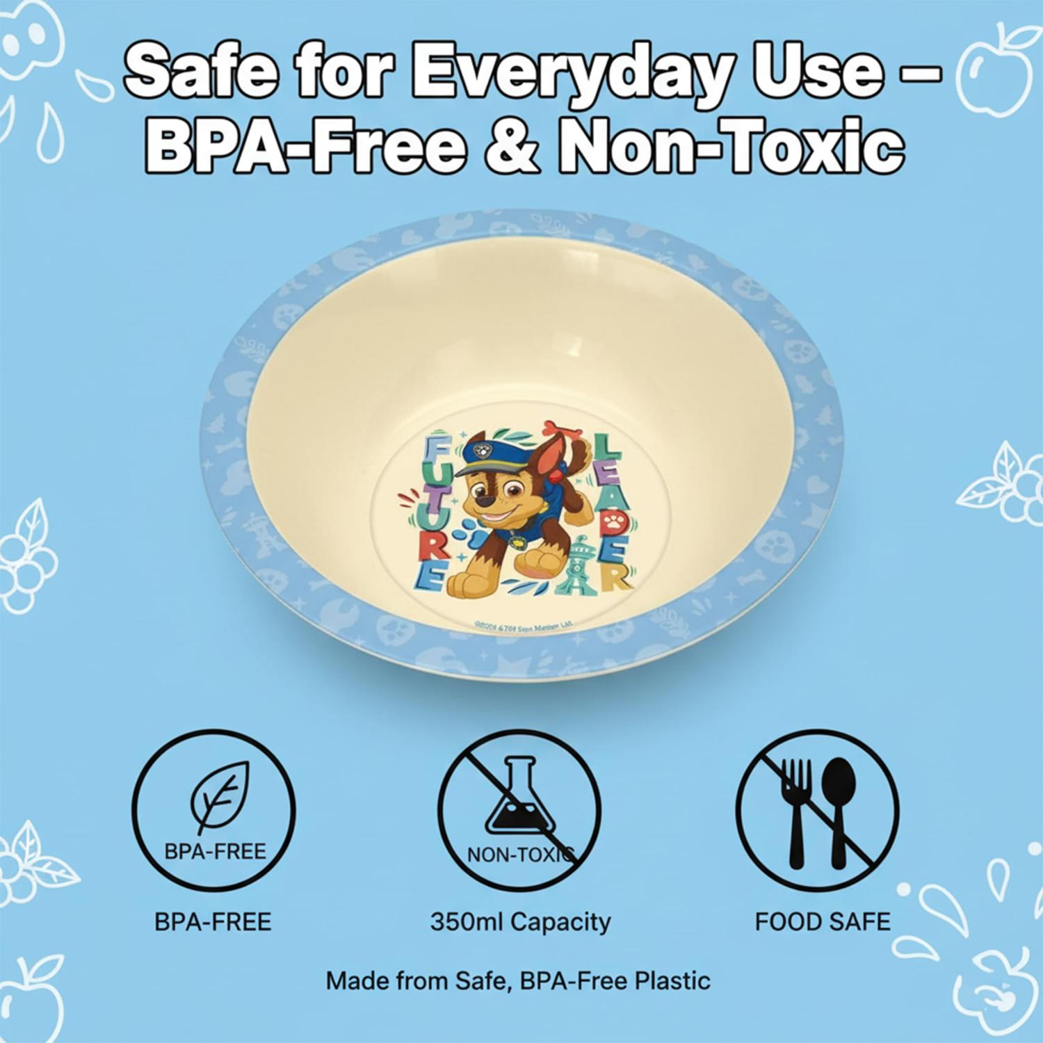 Kids 17cm Bowl BPA-Free Plastic Snack & Cereal Bowl 350ml Dishwasher Safe