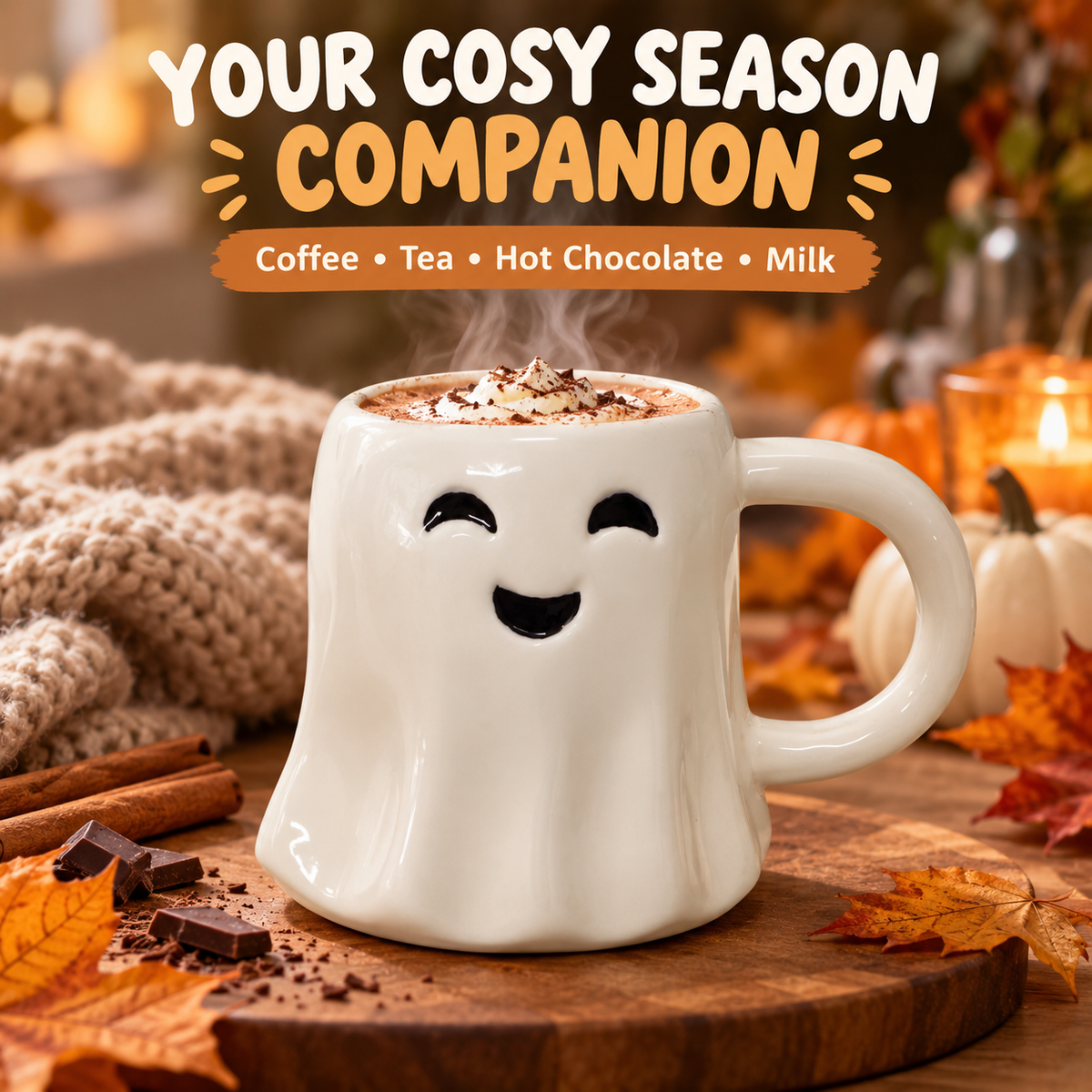 450ml Halloween Ghost Ceramic Mug - 14cm