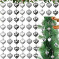 Silver Heart Baubles 4cm