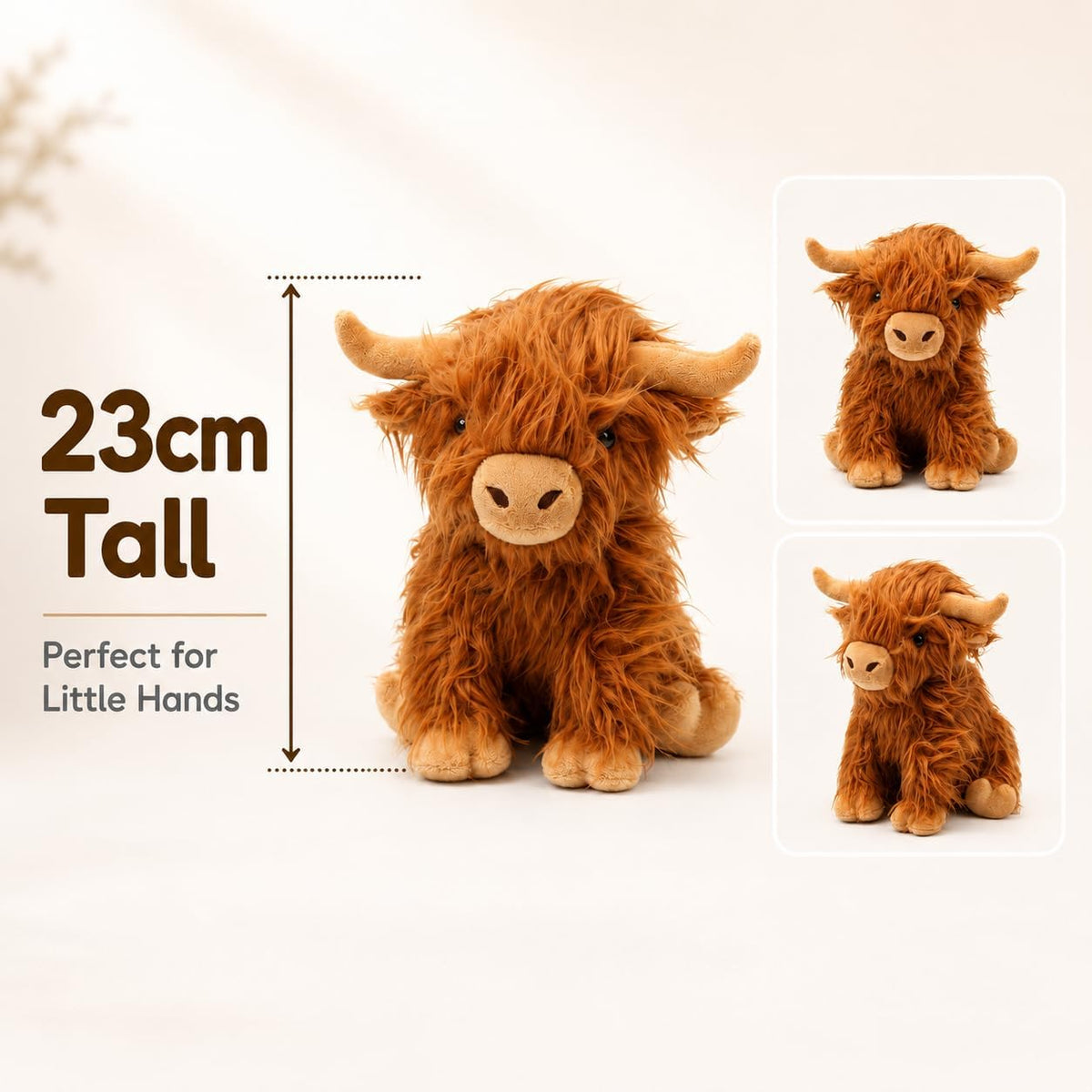 Highland Fluffy Scottish Cow Soft Toy 23cm