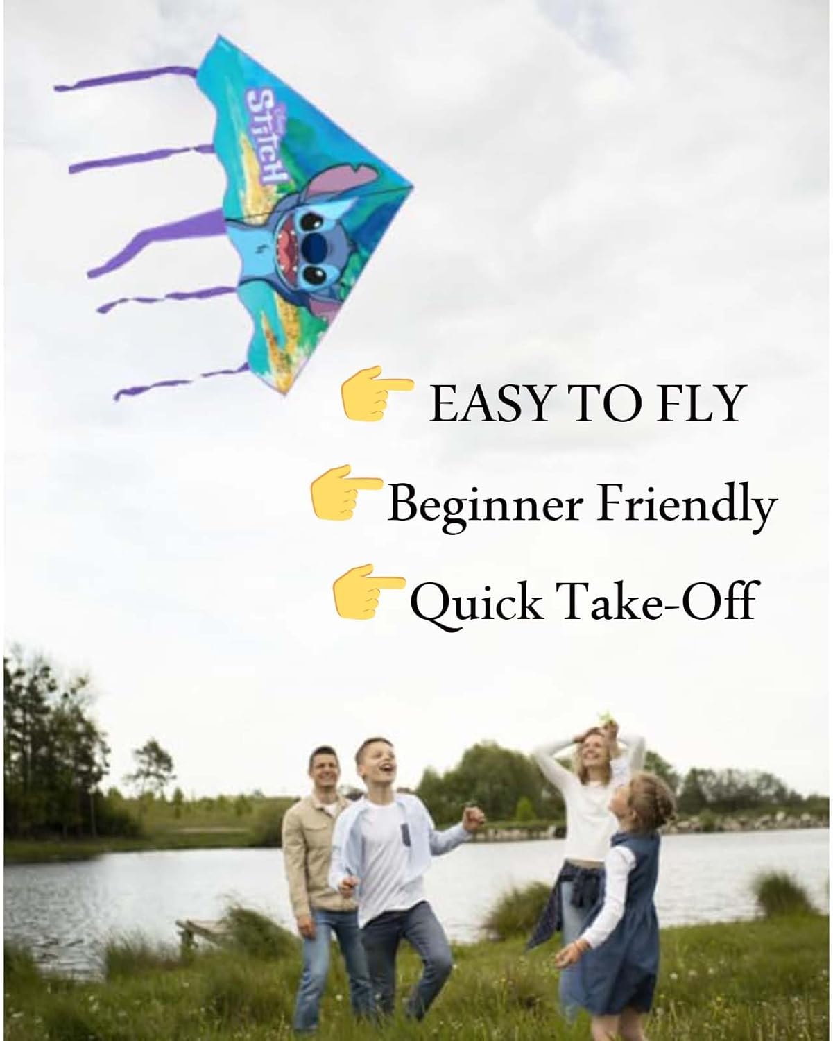 Large Colourful Fabric Flying Kite Characters 95cm Outdoor Toy