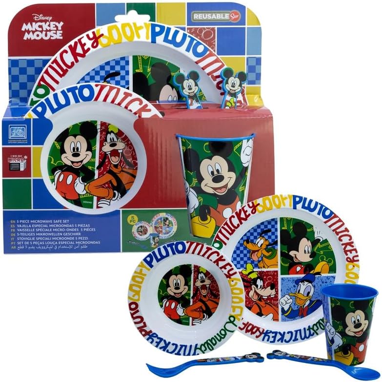 5PC Kids Cartoon Reusable Dinnerware Set