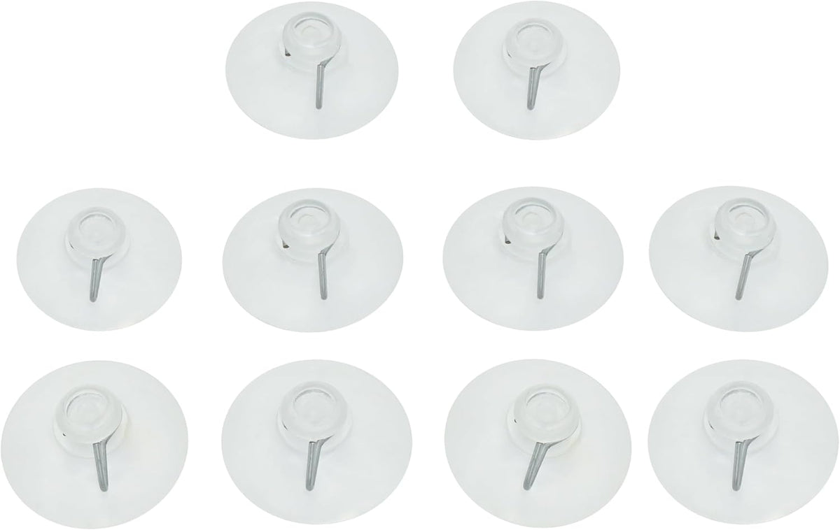 Clear Suction Cup Hooks 10Pcs - 3.8cm