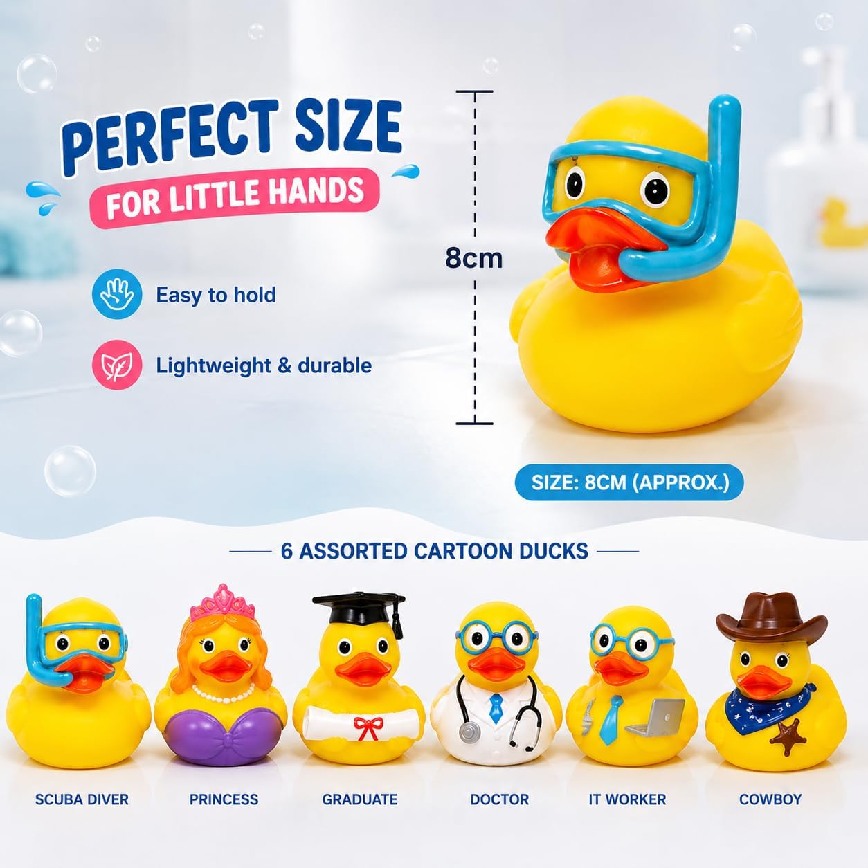 8cm Random Cartoon Rubber Duck