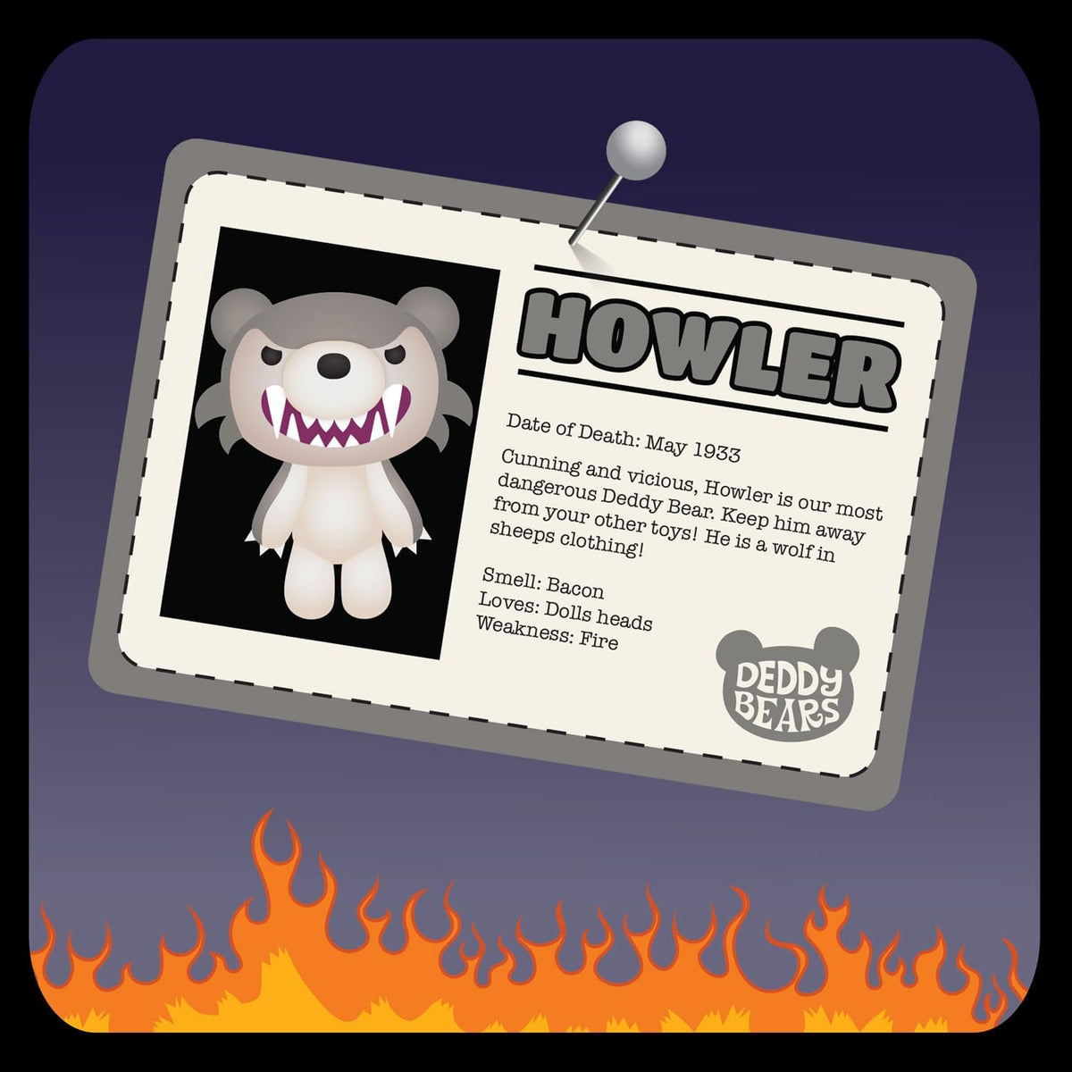 Howler Halloween Plush Deddy Bear Zip Body Bag 30cm