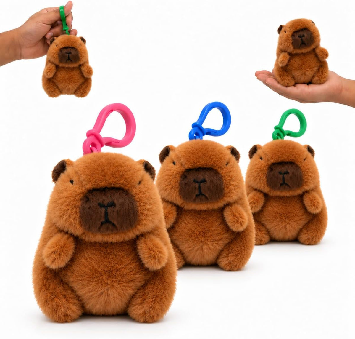 Capybara Plush Keyring, Cute Animal Clip On Keychain