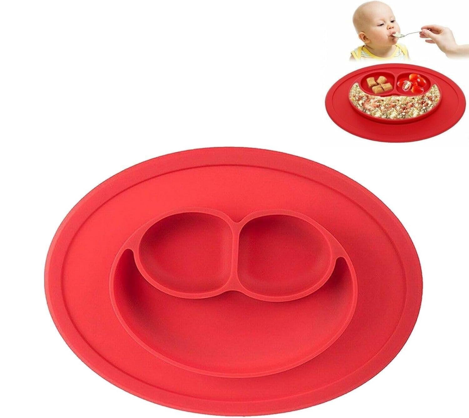 Silicone Baby Snack Mat - Red - Bowls & Plates