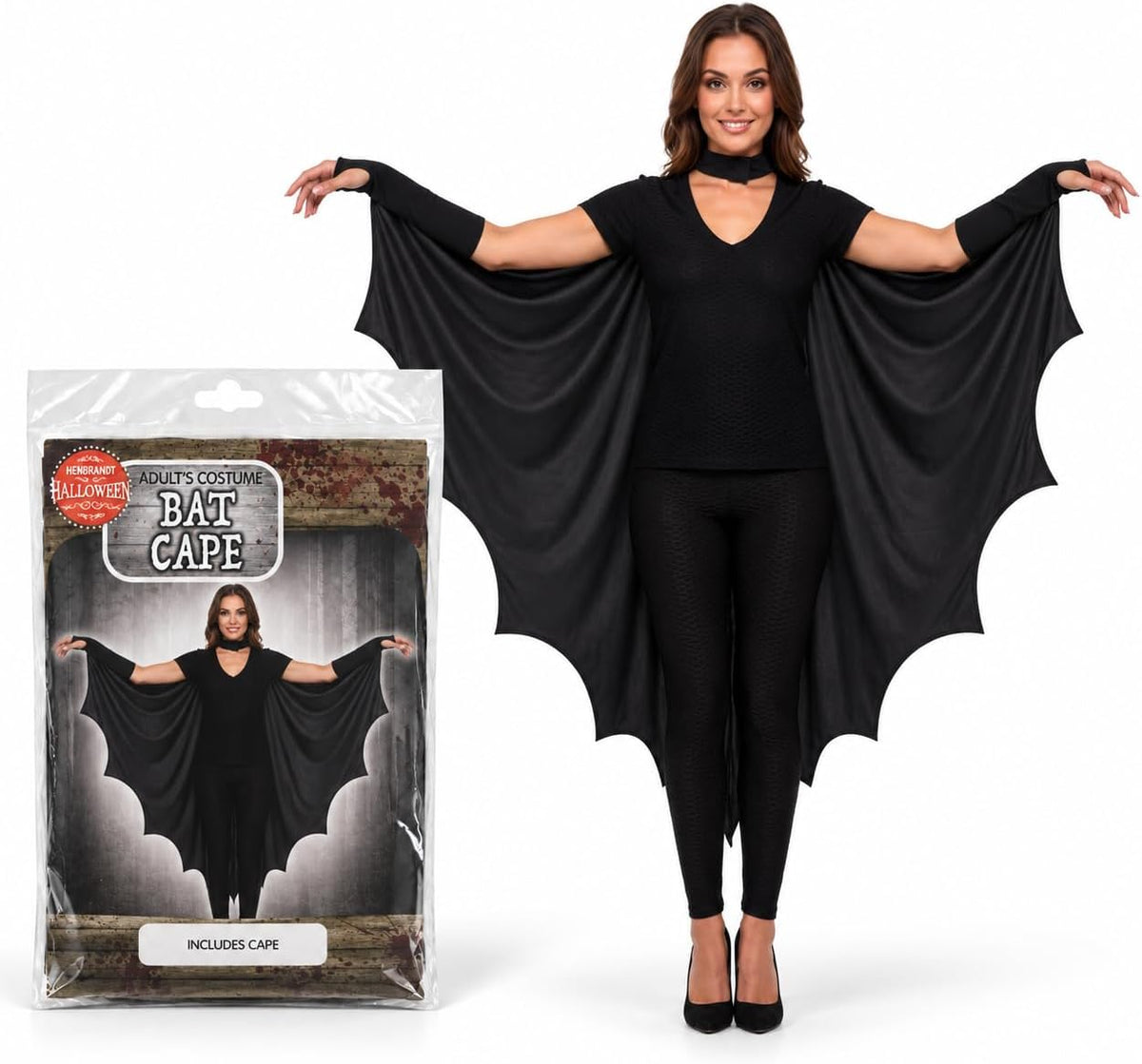 Halloween Bat Cape for Adults 172cm