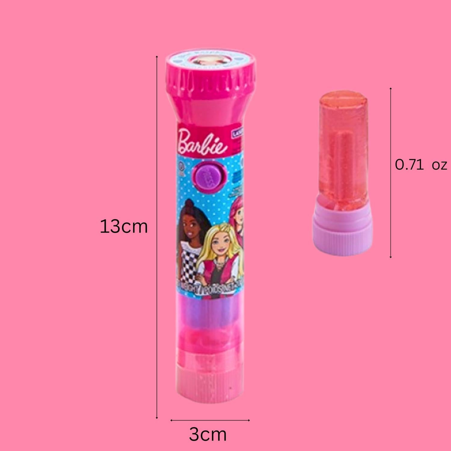 Barbie Laser Pop Lollipop – Flavour Candy with Light Projector