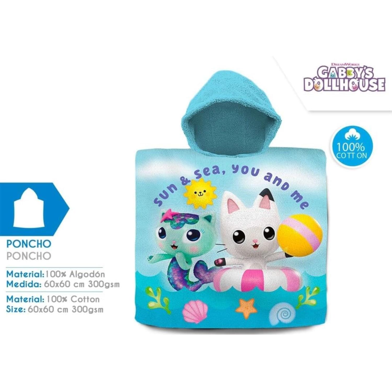 Kids Hooded Towel Poncho Cotton 120cm - Assorted