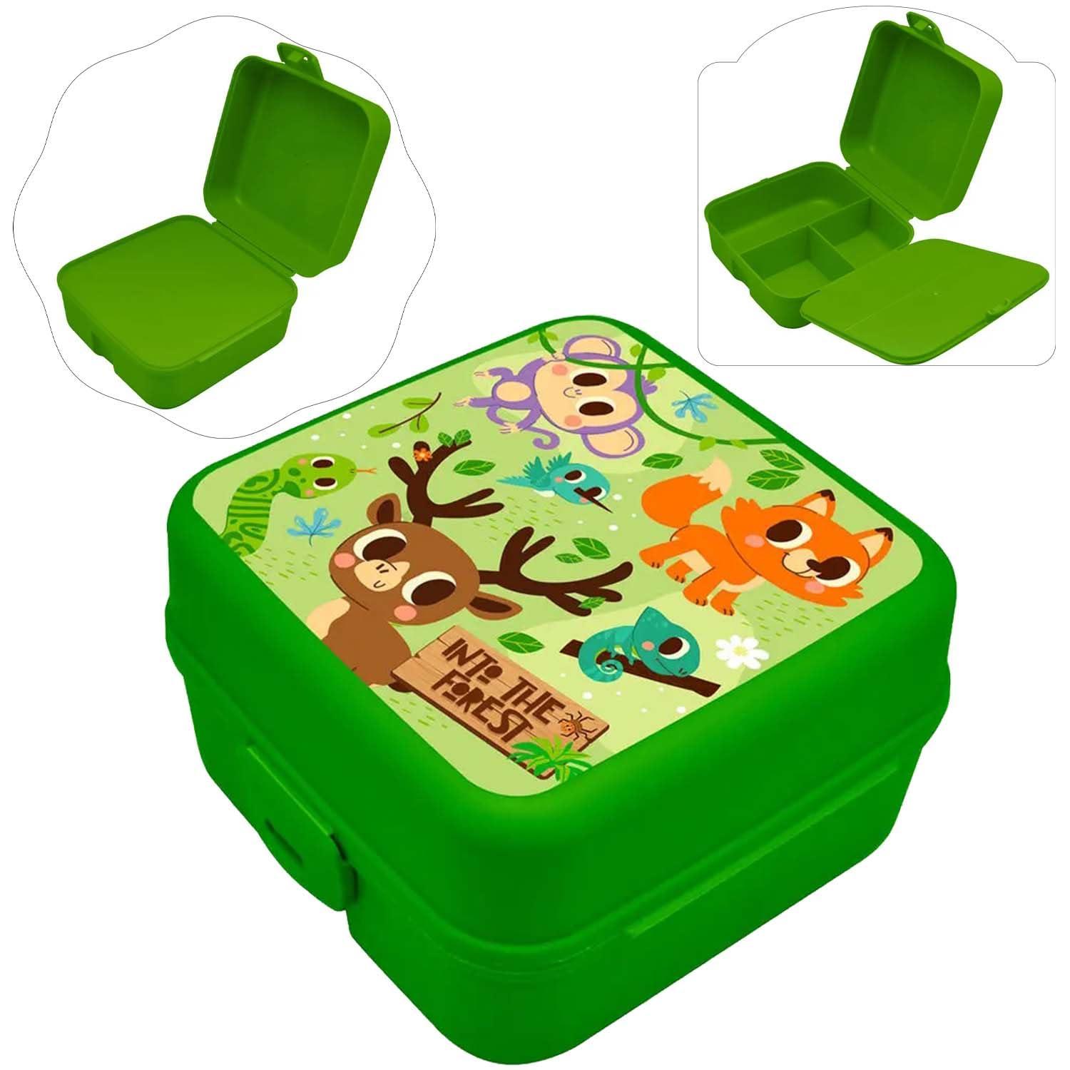 Kids BPA Free Plastic Lunch Box with Cutlery - Assorted