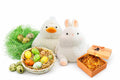 Easter Basket Fillers Bundle, Plush Bunny & Chick with Easter Grass Paper Filler