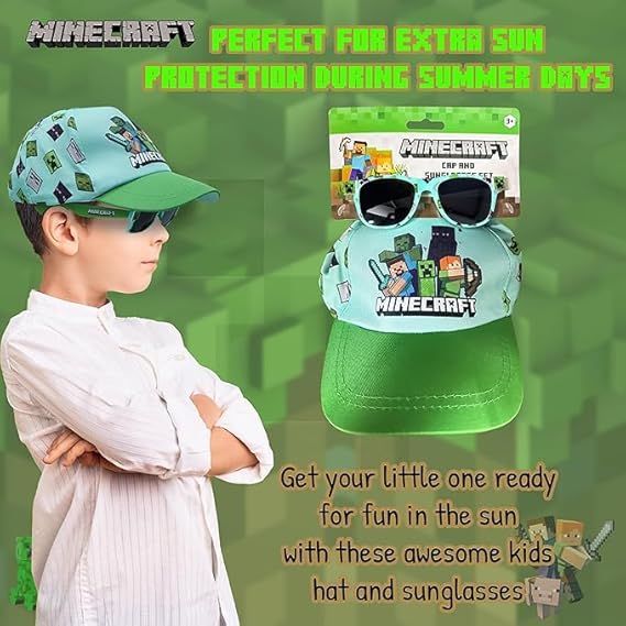 2pcs Kids Cap & Sunglasses Set